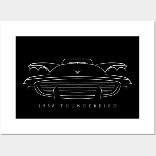 1958 Ford Thunderbird - front Stencil, white Posters and Art